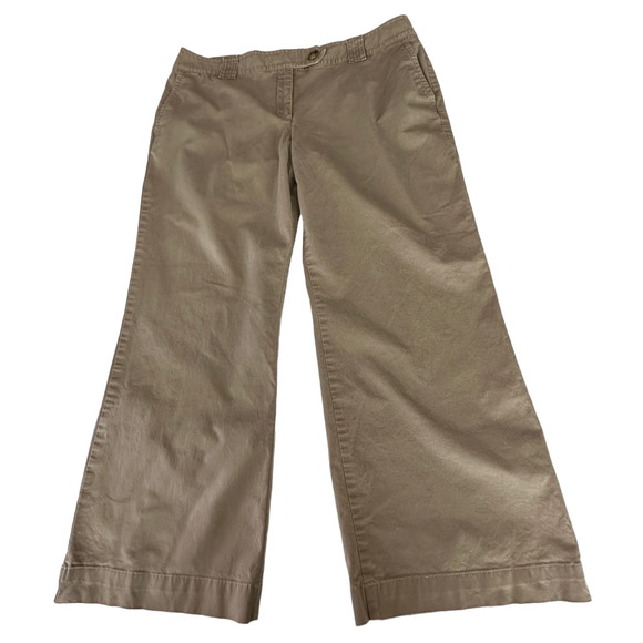 Ann Taylor Pants - Ann Taylor Women's Chino Pants Tan Signature Fit Mid Rise Wide Legs Size 16